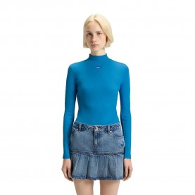 тениска,дамски,тениски,hugo,easy,01,blue,long,sleeve,t,shirt,bright,blue