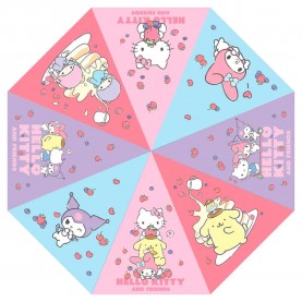Чадър Sakami merchandise Hello Kitty Friends Sanrio & Umbrella - Pink (Multicolor) чадър,чадъри,sakami,merchandise,hello,kitty,friends,sanrio,&,umbrella,pink,(multicolor)