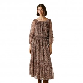 рокля,дамски,поли,и,рокли,pepe,jeans,dorotea,long,sleeve,midi,dress,brown,(earth,brown)