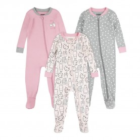 Huggies clothes Snug Fit Long Sleeve Pelele 3 units - Multicolor (Crystal Pink) детски,пижами,huggies,clothes,snug,fit,long,sleeve,pelele,3,units,multicolor,(crystal,pink)