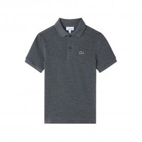Lacoste kids Pique short sleeve polo - Grey (Bitume Chine Heather 1) дамски,блузи,с,яка,мъжки,блузи,с,яка,lacoste,kids,pique,short,sleeve,polo,grey,(bitume,chine,heather,1)