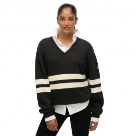 блуза,дамски,пуловери,дамски,плетени,дрехи,superdry,oversized,striped,v,neck,sweater,dark,charcoal