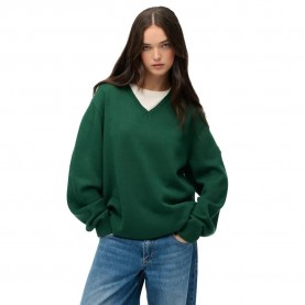 блуза,дамски,пуловери,дамски,плетени,дрехи,superdry,oversized,v,neck,sweater,dark,green
