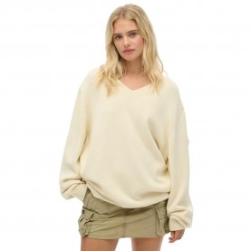 блуза,дамски,пуловери,дамски,плетени,дрехи,superdry,oversized,v,neck,sweater,natural,white