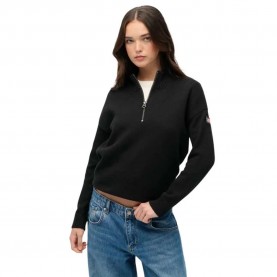 блуза,дамски,пуловери,дамски,плетени,дрехи,superdry,slouchy,knitted,half,zip,sweater,black