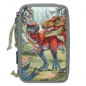 Dino world BITE pencil case - Green / Grey канцеларски,принадлежности,dino,world,bite,pencil,case,green,grey