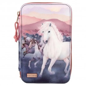 ученически,принадлежности,miss,melody,night,horses,0412512,pencil,case,blue,black