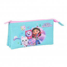 Safta Gabby´S Dollhouse 22x12x3 cm Triple pencil case - Multicolor канцеларски,принадлежности,safta,gabby´s,dollhouse,22x12x3,cm,triple,pencil,case,multicolor