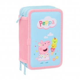 Safta Peppa Pig 12.5x19.5x5.5 cm Triple pencil case 37 pieces - Multicolor канцеларски,принадлежности,safta,peppa,pig,12.5x19.5x5.5,cm,triple,pencil,case,37,pieces,multicolor