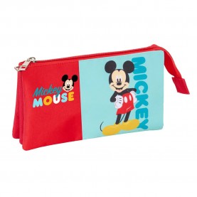 Safta Mickey Mouse 22x12x3 cm Triple pencil case - Multicolor канцеларски,принадлежности,safta,mickey,mouse,22x12x3,cm,triple,pencil,case,multicolor