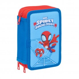 Safta Spidey 12.5x19.5x5.5 cm Triple pencil case 37 pieces - Multicolor канцеларски,принадлежности,safta,spidey,12.5x19.5x5.5,cm,triple,pencil,case,37,pieces,multicolor