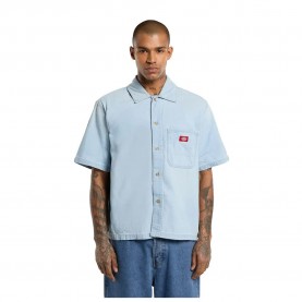 риза,с,къс,ръкав,дамски,ризи,мъжки,ризи,dickies,denim,short,sleeve,shirt,blue,(fog,blue)