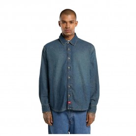 риза,с,дълъг,ръкав,мъжки,ризи,dickies,lightweight,denim,long,sleeve,shirt,blue,(khaki,tinted,blue)