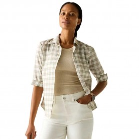 Карирана риза Regatta Keralin long sleeve shirt - White (Barely White / Parchment Check) карирана,риза,дамски,ризи,мъжки,ризи,regatta,keralin,long,sleeve,shirt,white,(barely,white,parchment,check)