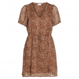 рокля,дамски,поли,и,рокли,vila,falia,short,sleeve,short,dress,refurbished,brown,(birch,aop,tigers,eye,animal)