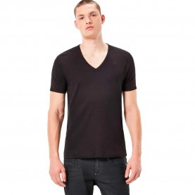 Тениска G-Star Base Ribbed Premium 1 By 1 short sleeve v neck T-shirt 2 units refurbished - Black (Black) тениска,мъжки,тениски,g,star,base,ribbed,premium,1,by,1,short,sleeve,v,neck,t,shirt,2,units,refurbished,black,(black)