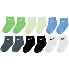 Детски чорапи Nike Swoosh Infant Ankle socks 6 pairs - Multicolor (Mean Green) детски,чорапи,мъжки,чорапи,дамски,чорапи,nike,swoosh,infant,ankle,socks,6,pairs,multicolor,(mean,green)