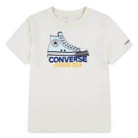 Детска тениска Converse kids Cnvb Cnv Sneaker Gfx short sleeve T-shirt - White (Egret) детска,тениска,мъжки,тениски,дамски,тениски,converse,kids,cnvb,cnv,sneaker,gfx,short,sleeve,t,shirt,white,(egret)