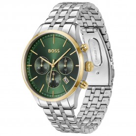 Часовник BOSS Avery 42 mm watch refurbished - Silver (Silver / Green / Mineral) часовник,часовници,boss,avery,42,mm,watch,refurbished,silver,(silver,green,mineral)