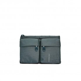 Mandarina duck Md20 double pocket flat crossbody - Grey (Pine Green) чанти,за,през,рамо,mandarina,duck,md20,double,pocket,flat,crossbody,grey,(pine,green)