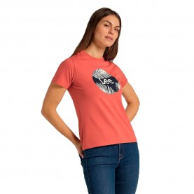 тениска,дамски,тениски,lee,circle,short,sleeve,t,shirt,orange,(coral)