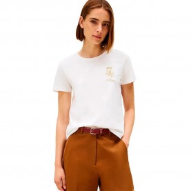 Тениска Tommy hilfiger WW0WW46153 short sleeve T-shirt - White (White) тениска,дамски,тениски,tommy,hilfiger,ww0ww46153,short,sleeve,t,shirt,white,(white)