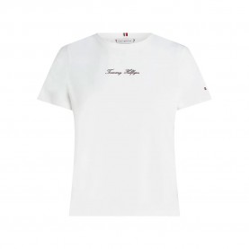 Тениска Tommy hilfiger WW0WW47460 short sleeve T-shirt - White (White) тениска,дамски,тениски,tommy,hilfiger,ww0ww47460,short,sleeve,t,shirt,white,(white)