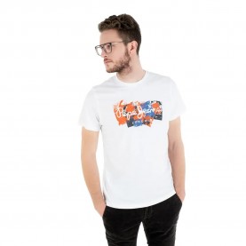 Тениска Pepe jeans PM507559 short sleeve T-shirt - White (White) тениска,мъжки,тениски,pepe,jeans,pm507559,short,sleeve,t,shirt,white,(white)