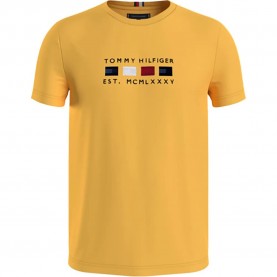 Тениска Tommy hilfiger MW0MW20162 short sleeve T-shirt - Yellow (Yellow) тениска,мъжки,тениски,tommy,hilfiger,mw0mw20162,short,sleeve,t,shirt,yellow,(yellow)