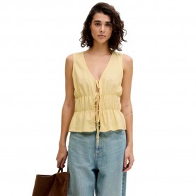 Jack & jones Almira Linen JJXX sleeveless blouse - Yellow (Sunlight) дамски,блузи,jack,&,jones,almira,linen,jjxx,sleeveless,blouse,yellow,(sunlight)