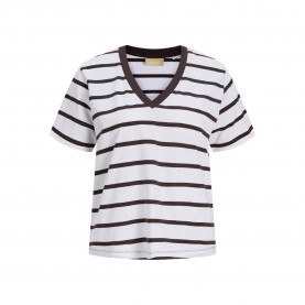 Тениска Jack & jones Annie Reg JJXX short sleeve v neck T-shirt - White (Seal Brown / Stripes Bright White) тениска,мъжки,тениски,дамски,тениски,jack,&,jones,annie,reg,jjxx,short,sleeve,v,neck,t,shirt,white,(seal,brown,stripes,bright,white)