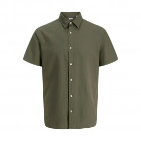 Риза с къс ръкав Jack & jones Breeze Linen short sleeve shirt - Green (Dusty Olive) риза,с,къс,ръкав,дамски,ризи,мъжки,ризи,jack,&,jones,breeze,linen,short,sleeve,shirt,green,(dusty,olive)