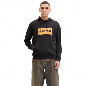 Суичър Jack & jones Cole Print hoodie - Black (Black) суичър,мъжки,пуловери,jack,&,jones,cole,print,hoodie,black,(black)