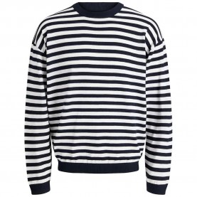 Сако Jack & jones Cole sweater - Blue (Navy Blazer / Stripes W Cloud Dancer) сако,мъжки,пуловери,дамски,пуловери,jack,&,jones,cole,sweater,blue,(navy,blazer,stripes,w,cloud,dancer)