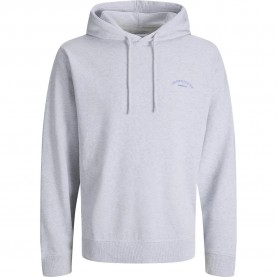 Суичър Jack & jones College Logo hoodie - White (White Melange) суичър,мъжки,пуловери,jack,&,jones,college,logo,hoodie,white,(white,melange)