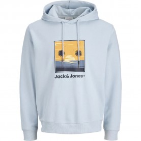 Суичър Jack & jones Perry hoodie - Blue (Celestial Blue) суичър,мъжки,пуловери,jack,&,jones,perry,hoodie,blue,(celestial,blue)