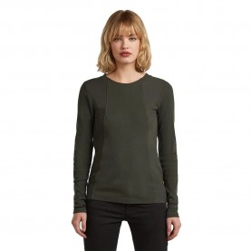 тениска,дамски,тениски,g,star,a,line,slim,rib,long,sleeve,t,shirt,green,(asfalt)