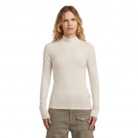 Тениска G-Star D27968-E299 Slim Fit long sleeve high neck T-shirt - Beige (Dark Talc) тениска,дамски,тениски,g,star,d27968,e299,slim,fit,long,sleeve,high,neck,t,shirt,beige,(dark,talc)