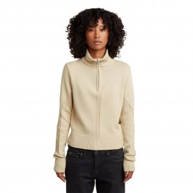 Блуза G-Star Milano half zip sweater - Beige (Dark Talc) блуза,дамски,пуловери,дамски,плетени,дрехи,g,star,milano,half,zip,sweater,beige,(dark,talc)