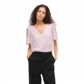 Vila Falia short sleeve blouse - Pink (Cherry Blossom) дамски,блузи,vila,falia,short,sleeve,blouse,pink,(cherry,blossom)