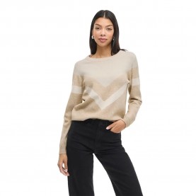 Блуза Vila Ril sweater - Beige (Natural Melange / Detail Super Light Natural Melange) блуза,дамски,пуловери,дамски,плетени,дрехи,vila,ril,sweater,beige,(natural,melange,detail,super,light,natural,melange)