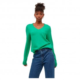 Блуза Vila Ril v neck sweater - Green (Kelly Green / Detail Dark Melange) блуза,дамски,пуловери,дамски,плетени,дрехи,vila,ril,v,neck,sweater,green,(kelly,green,detail,dark,melange)