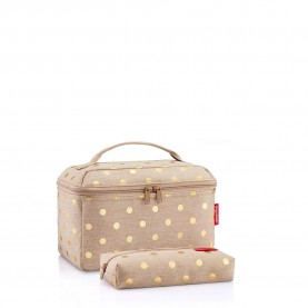 чанта,тоалетни,принадлежности,reisenthel,set,num,1,cosmetic,bag,beige,(metallic,dots,coffee)