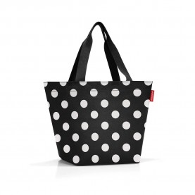 пазарска,чанта,всички,чанти,reisenthel,shopper,m,15l,shopper,bag,black,(dots,white)