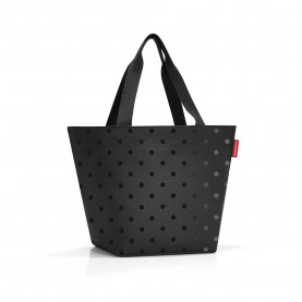 пазарска,чанта,всички,чанти,reisenthel,shopper,m,15l,shopper,bag,black,(glossy,dots,black)
