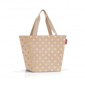 Пазарска чанта Reisenthel Shopper m 15L Shopper Bag - Beige (Metallic Dots Coffee) пазарска,чанта,всички,чанти,reisenthel,shopper,m,15l,shopper,bag,beige,(metallic,dots,coffee)