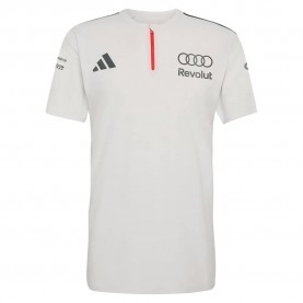 Adidas Audi F1 Team Engineers&Marketing short sleeve polo - White (Chalk Pearl / Iron Met) дамски,блузи,с,яка,мъжки,блузи,с,яка,adidas,audi,f1,team,engineers&marketing,short,sleeve,polo,white,(chalk,pearl,iron,met)