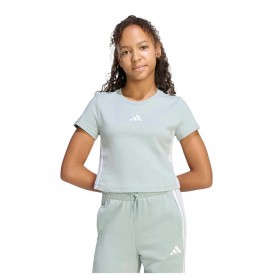 тениска,мъжки,тениски,дамски,тениски,adidas,essentials,3,stripes,slim,short,sleeve,t,shirt,grey,(wonder,sage,white)