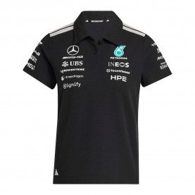 Adidas Mercedes-AMG Petronas F1 Team Engineers short sleeve polo - Black (Black / White) дамски,блузи,с,яка,мъжки,блузи,с,яка,adidas,mercedes,amg,petronas,f1,team,engineers,short,sleeve,polo,black,(black,white)