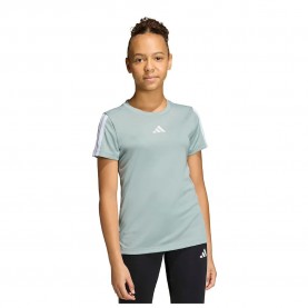 Тениска Adidas Training Essentials 3 Stripes short sleeve T-shirt - Grey (Wonder Sage / White) тениска,мъжки,тениски,дамски,тениски,adidas,training,essentials,3,stripes,short,sleeve,t,shirt,grey,(wonder,sage,white)